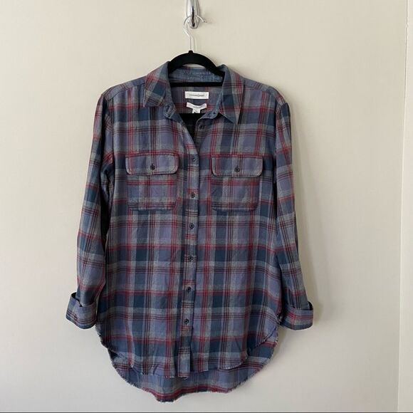Nwt-treasure & Bond Raw Hem 100% Cotton Flannel - Picture 2 of 13